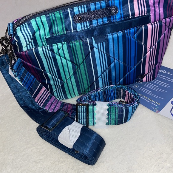 Lug RFID Quilted Crossbody w/ 2 Straps - Flare 2 ~ Love Stripe Multi - Picture 8 of 8
